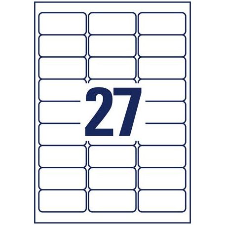 AVERY ZWECKFORM Etikett, univerzális, eltávolítható, 63,5x29,6 mm, AVERY ZWECKFORM, 2700 etikett/csomag