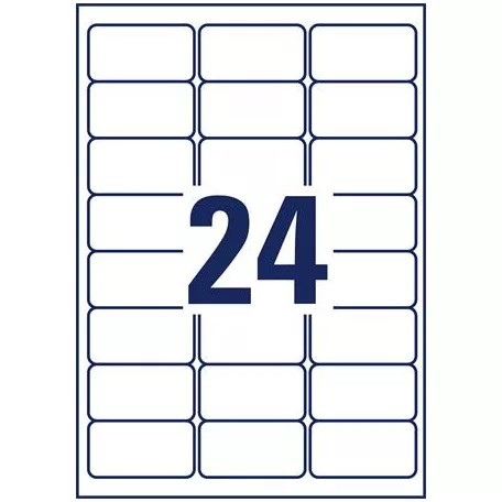 AVERY ZWECKFORM Etikett, 63,5x33,9 mm, poliészter, időjárásálló, AVERY ZWECKFORM, fehér, 480 etikett/csomag