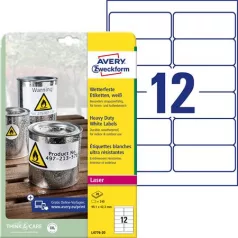   AVERY ZWECKFORM Etikett, 99,1x42,3 mm, poliészter, időjárásálló, AVERY ZWECKFORM, fehér, 240 etikett/csomag