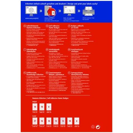 AVERY ZWECKFORM Etikett, eltávolítható, kerekített sarkú, 80x50 mm, textilhez, AVERY ZWECKFORM, 200 etikett/csomag