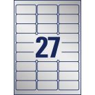AVERY ZWECKFORM Etikett, 63,5x29,6 mm, poliészter, időjárásálló, AVERY ZWECKFORM, ezüst, 540 etikett/csomag