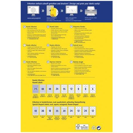 AVERY ZWECKFORM Etikett, univerzális, 10 mm, kör, eltávolítható, AVERY ZWECKFORM, 7875 etikett/csomag