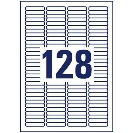 AVERY ZWECKFORM Etikett, univerzális 43,2x8,5 mm, eltávolítható, kerekített sarkú, AVERY ZWECKFORM, 3200 etikett/csomag