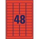 AVERY ZWECKFORM Etikett, univerzális, 45,7x21,2 mm, eltávolítható, kerekített sarkú, AVERY ZWECKFORM, 960 etikett/csomag, piros