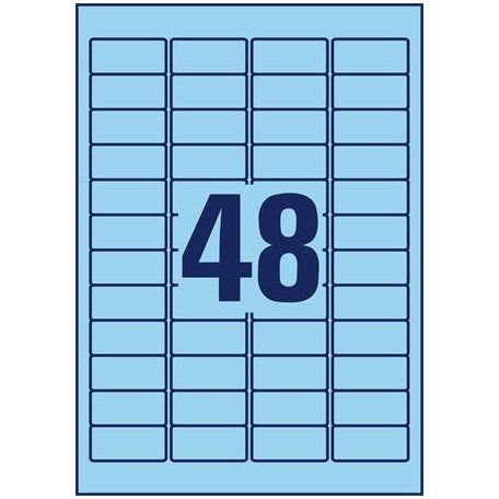 AVERY ZWECKFORM Etikett, univerzális, 45,7x21,2 mm, eltávolítható, kerekített sarkú, AVERY ZWECKFORM, 960 etikett/csomag, kék