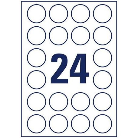 AVERY ZWECKFORM Etikett, 40 mm, kör, poliészter, AVERY ZWECKFORM, átlátszó, 600 etikett/csomag