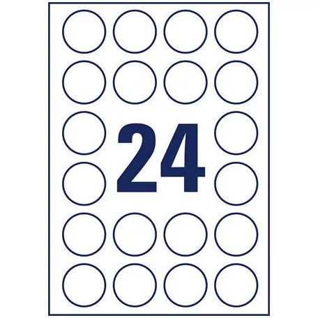 AVERY ZWECKFORM Etikett, 40 mm, kör, poliészter, AVERY ZWECKFORM, átlátszó, 600 etikett/csomag
