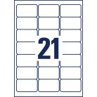 AVERY ZWECKFORM Etikett, 63,5x38,1 mm, poliészter, AVERY ZWECKFORM, átlátszó, 525 etikett/csomag