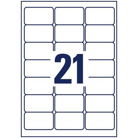 AVERY ZWECKFORM Etikett, 63,5x38,1 mm, poliészter, AVERY ZWECKFORM, átlátszó, 525 etikett/csomag