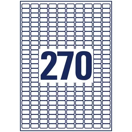 AVERY ZWECKFORM Etikett, 17,8x10 mm, poliészter, AVERY ZWECKFORM, átlátszó, 6750 etikett/csomag