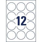 AVERY ZWECKFORM Etikett, 60 mm, kör, poliészter, AVERY ZWECKFORM, átlátszó, 300 etikett/csomag