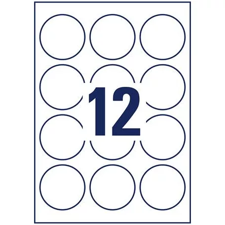 AVERY ZWECKFORM Etikett, 60 mm, kör, poliészter, AVERY ZWECKFORM, átlátszó, 300 etikett/csomag