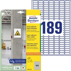   AVERY ZWECKFORM Etikett, univerzális, 25,4x10 mm, extra erős, AVERY ZWECKFORM, 3780 etikett/csomag