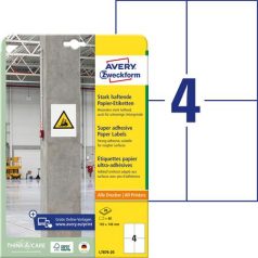   AVERY ZWECKFORM Etikett, univerzális, 105x148 mm, extra erős, AVERY ZWECKFORM, 80 etikett/csomag