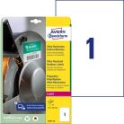 AVERY ZWECKFORM Etikett, univerzális, 210x297 mm, extra erős, polietilén, AVERY ZWECKFORM, 10 etikett/csomag