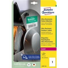   AVERY ZWECKFORM Etikett, univerzális, 210x297 mm, extra erős, polietilén, AVERY ZWECKFORM, 10 etikett/csomag