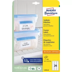   AVERY ZWECKFORM Etikett, 63,5x33,9 mm, fagyasztható, AVERY ZWECKFORM, 600 etikett/csomag