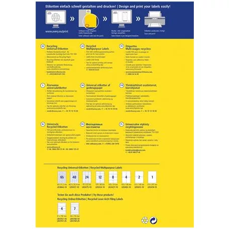 AVERY ZWECKFORM Etikett, univerzális, 48,5x25,4 mm, újrahasznosított, AVERY ZWECKFORM, 400 etikett/csomag