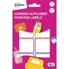 AVERY ZWECKFORM Címke, műanyag, iskolai, 46x33 mm, kézzel írható, AVERY ZWECKFORM, színes, 16 címke/csomag