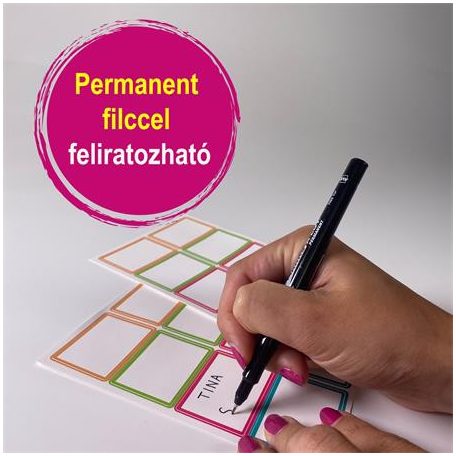 AVERY ZWECKFORM Címke, műanyag, iskolai, 46x33 mm, kézzel írható, AVERY ZWECKFORM, színes, 16 címke/csomag