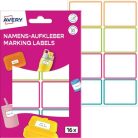 AVERY ZWECKFORM Címke, műanyag, iskolai, 46x33 mm, kézzel írható, AVERY ZWECKFORM, színes, 16 címke/csomag