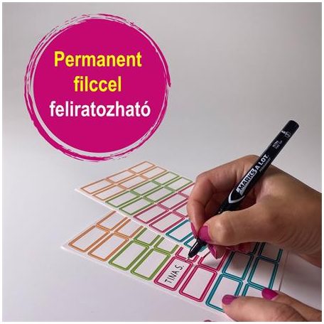 AVERY ZWECKFORM Címke, műanyag, iskolai, 31x15 mm, kézzel írható, AVERY ZWECKFORM, színes, 48 címke/csomag