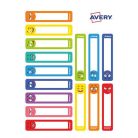 AVERY ZWECKFORM Etikett, tollcímke, 50x10 mm, kézzel írható, AVERY ZWECKFORM, vicces-színes, 30 etikett/csomag