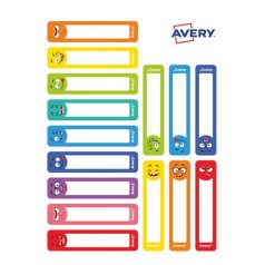   AVERY ZWECKFORM Etikett, tollcímke, 50x10 mm, kézzel írható, AVERY ZWECKFORM, vicces-színes, 30 etikett/csomag