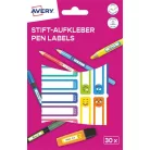 AVERY ZWECKFORM Etikett, tollcímke, 50x10 mm, kézzel írható, AVERY ZWECKFORM, vicces-színes, 30 etikett/csomag