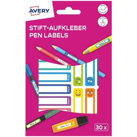 AVERY ZWECKFORM Etikett, tollcímke, 50x10 mm, kézzel írható, AVERY ZWECKFORM, vicces-színes, 30 etikett/csomag