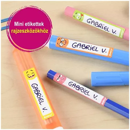 AVERY ZWECKFORM Etikett, tollcímke, 50x10 mm, kézzel írható, AVERY ZWECKFORM, vicces-színes, 30 etikett/csomag