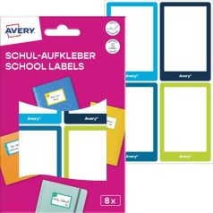   AVERY ZWECKFORM Füzetcímke, 68x46 mm, kézzel írható, AVERY ZWECKFORM, színes, 8 címke/csomag