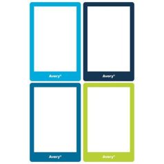   AVERY ZWECKFORM Füzetcímke, 68x46 mm, kézzel írható, AVERY ZWECKFORM, színes, 8 címke/csomag