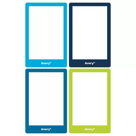 AVERY ZWECKFORM Füzetcímke, 68x46 mm, kézzel írható, AVERY ZWECKFORM, színes, 8 címke/csomag