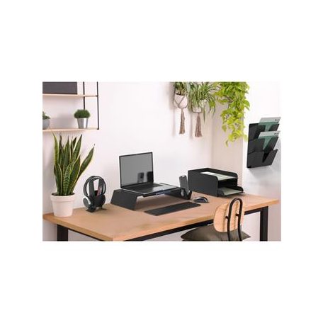 ALBA Prospektustartó, fém, fali, fekvő, A4, 3 rekesz, ALBA, fekete