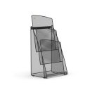 ALBA Prospektustartó, fémhálós, asztali, álló, A4, 3 rekesz, ALBA, fekete