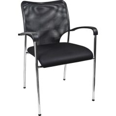   Tárgyalószék, szövetborítás, krómozott acélváz, "Waltham", fekete