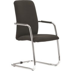   Tárgyalószék, fekete kárpit, krómozott szánkótalppal,"2181/S Magix"