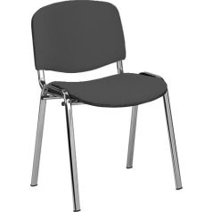   Tárgyalószék, szövetborítás, krómozott fémváz, "Taurus", fekete-szürke