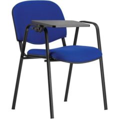   Tárgyalószék, fekete fémváz, kihajtható írótáblával, "Taurus", kék