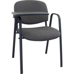   Tárgyalószék, fekete fémváz, kihajtható írótáblával, "Taurus",  fekete-szürke