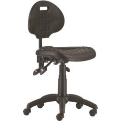   Munkaszék, háttámlás, műanyag ülőfelület és támla, aszinkron mechanika, "1290", fekete