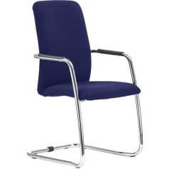   Tárgyalószék, szánkótalpas, krómozott acélváz "2181/S Magix", kék