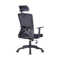   Irodai forgószék, szövetborítás, állítható dőlésszögű fejtámla, "Joy", fekete