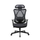 Irodai forgószék, szövetborítás, állítható dőlésszögű fejtámla, "Cope HU", fekete