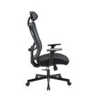 Irodai forgószék, szövetborítás, állítható dőlésszögű fejtámla, "Cope HU", fekete