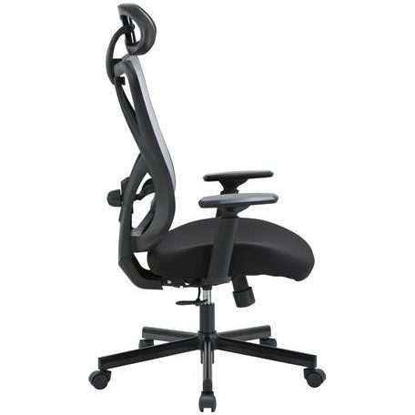 Irodai forgószék, szövetborítás, állítható dőlésszögű fejtámla, "Cope", szürke