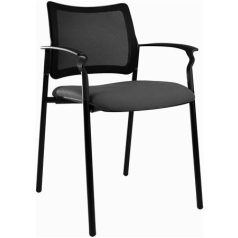   Tárgyalószék, műanyag borítás, fekete festett acélváz, műanyag karfa, "2170 TN Rocky", fekete