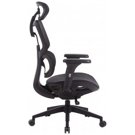 Irodai forgószék, hálós ülőlap és háttámla, fekete műanyag lábkereszt, "Humantech", fekete