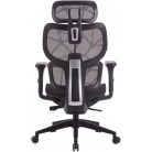 Irodai forgószék, hálós ülőlap és háttámla, fekete műanyag lábkereszt, "Humantech", fekete